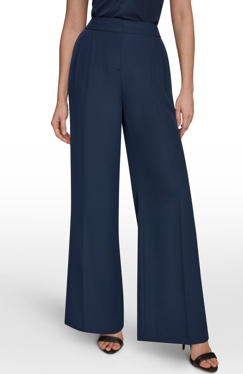 Donna Karan New York High Waist Wide Leg Pants, Main, color, Nightfall