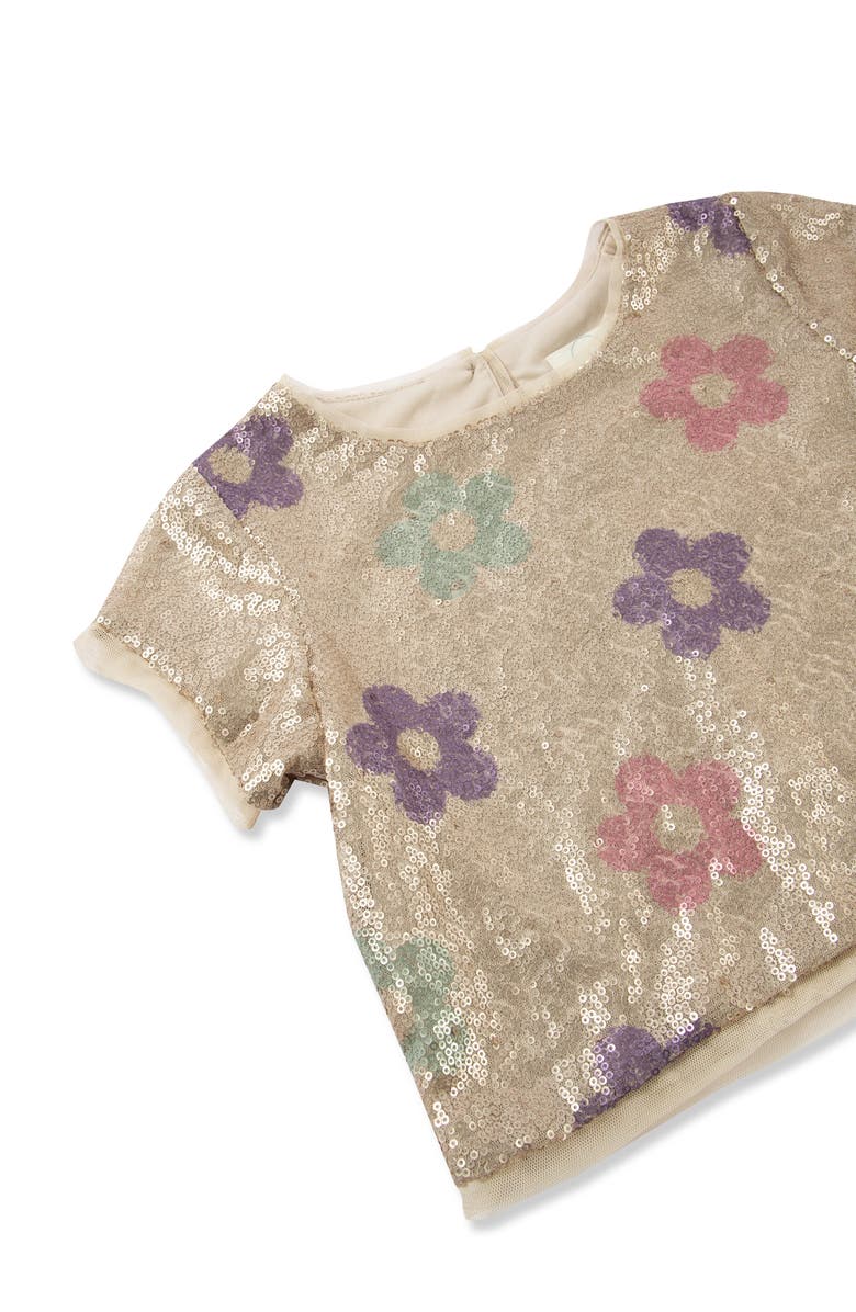 Peek Aren't You Curious Kids' Sequins Flower Top & Skirt Set, Alternate, color, Multi