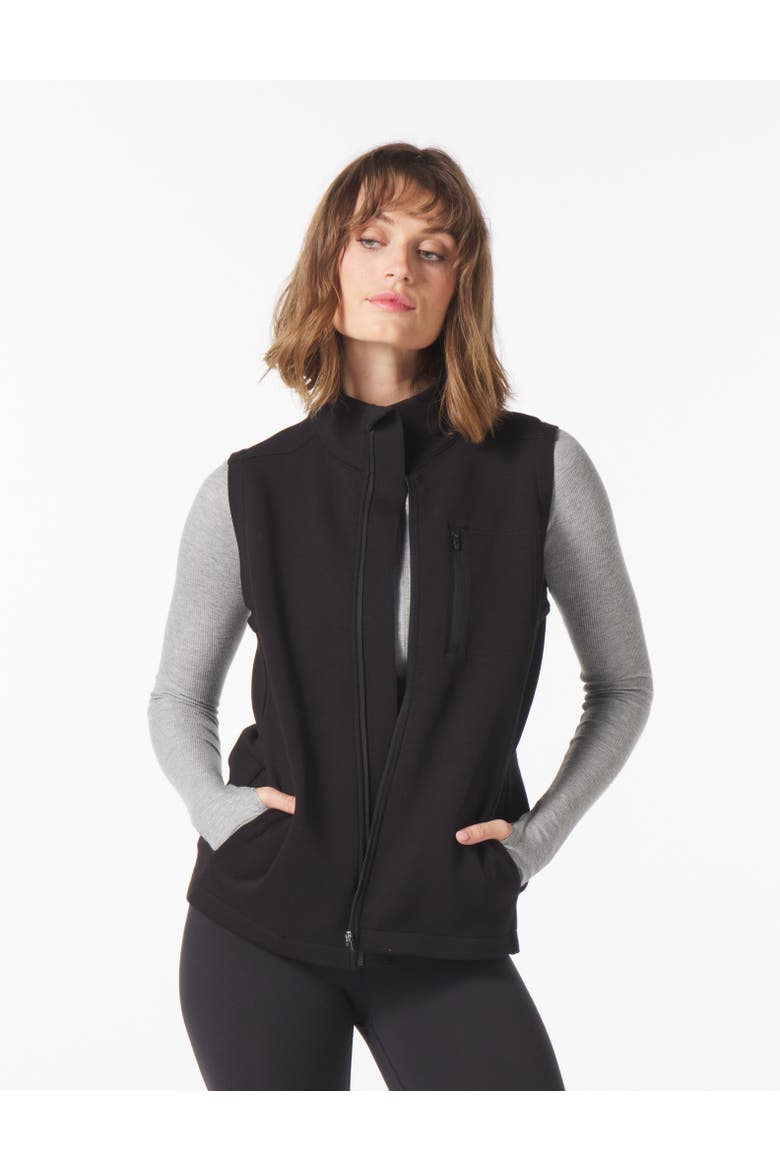 Women's Scuba Knit Vest, Alternate, color, Black