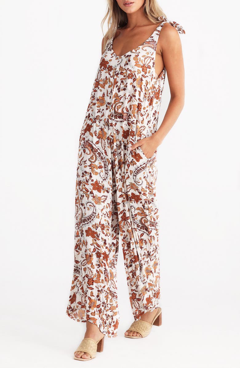 Talisman the Label Temple Floral Wide Leg Jumpsuit, Alternate, color, 