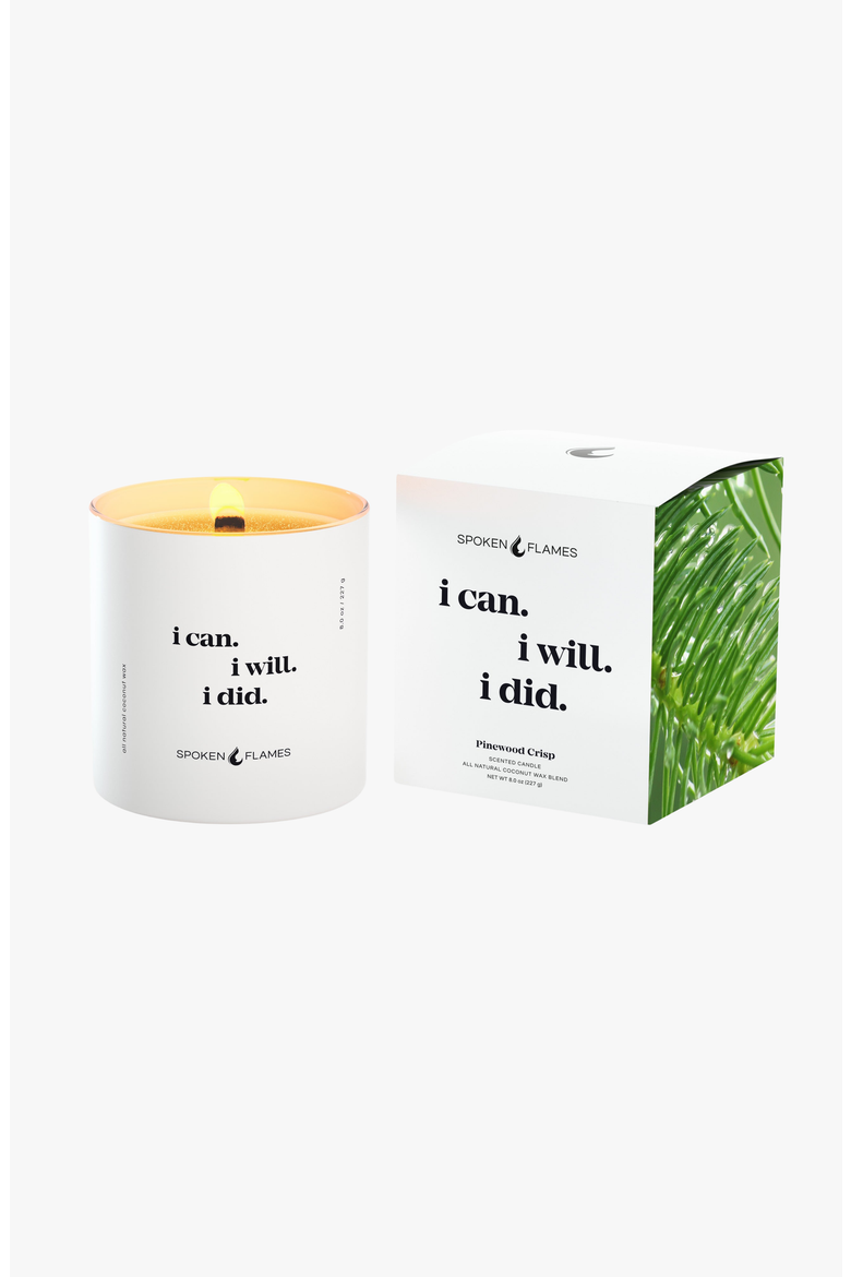 I Can. I Will. I Did. Candle, Alternate, color, White