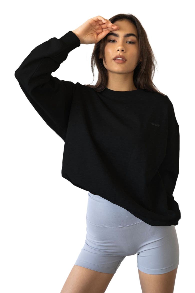 Rebody Lifestyle Sweatshirt, Alternate, color, Metropolis Black/Slate