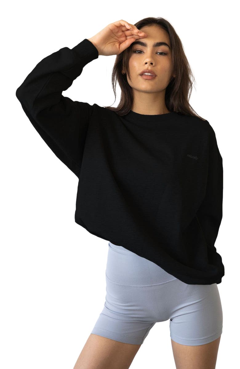 Rebody Active Rebody Lifestyle Sweatshirt, Alternate, color, Metropolis Black/Slate