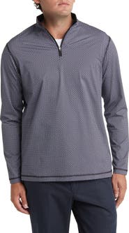 Bugatchi OoohCotton® Print Quarter Zip Pullover