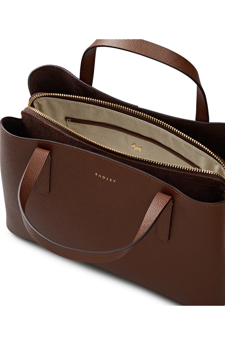 Radley Dukes Place - Texure Medium Ziptop Satchel Bag, Alternate, color, Chocolate
