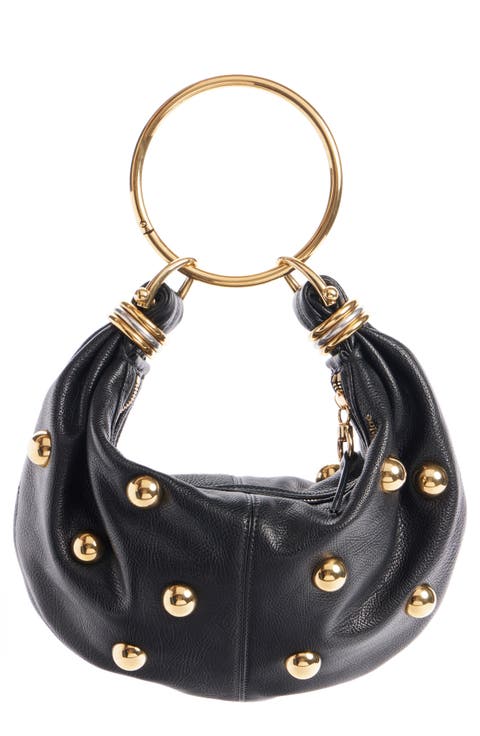 Small Bracelet Studded Hobo Bag
