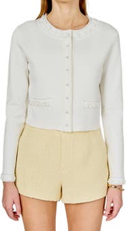 Endless Rose Flower & Bead Trim Cardigan