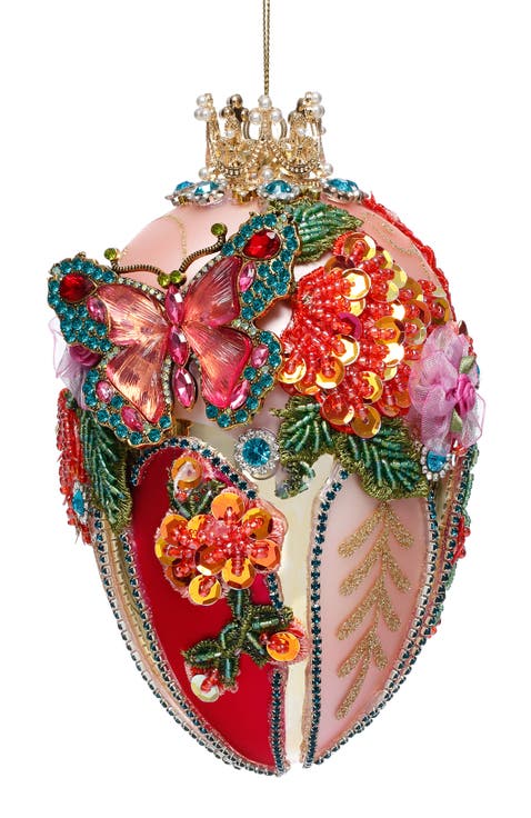 Faberge Jewel Egg Ornament, Pink