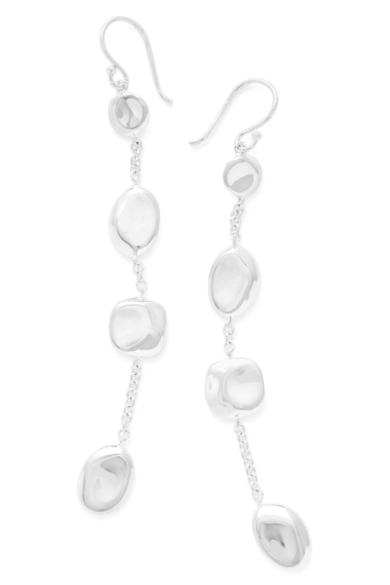 Onda Linear Earrings, Main, color, SILVER