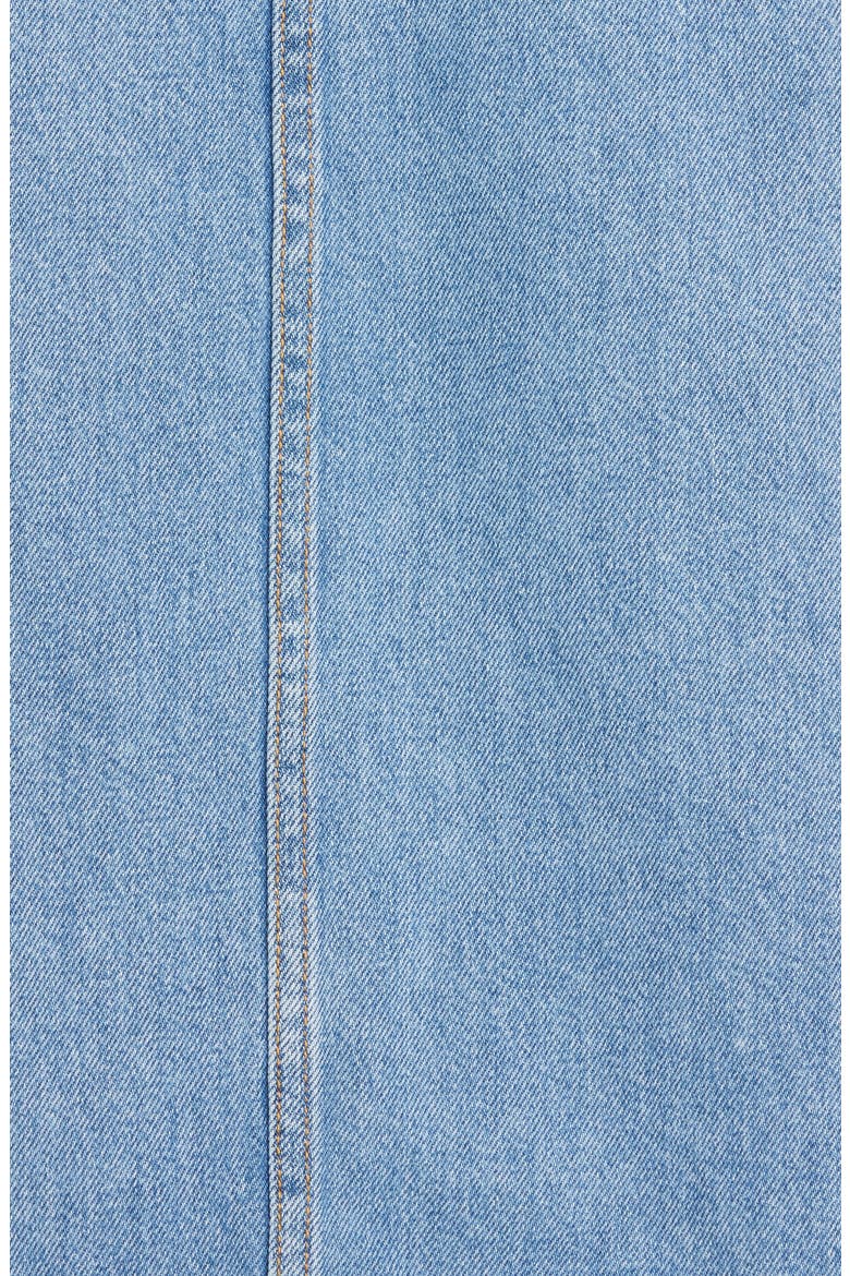 Wrap Front Oversized Organic Cotton Denim Shirt, Alternate, color, WASHED INDIGO 687