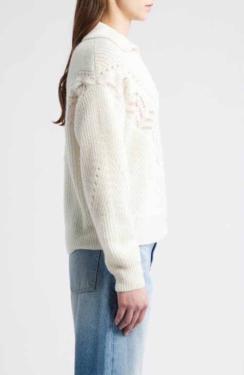 Hugo Boss Boss Orange Fortelli Pointelle Collar Sweater In White