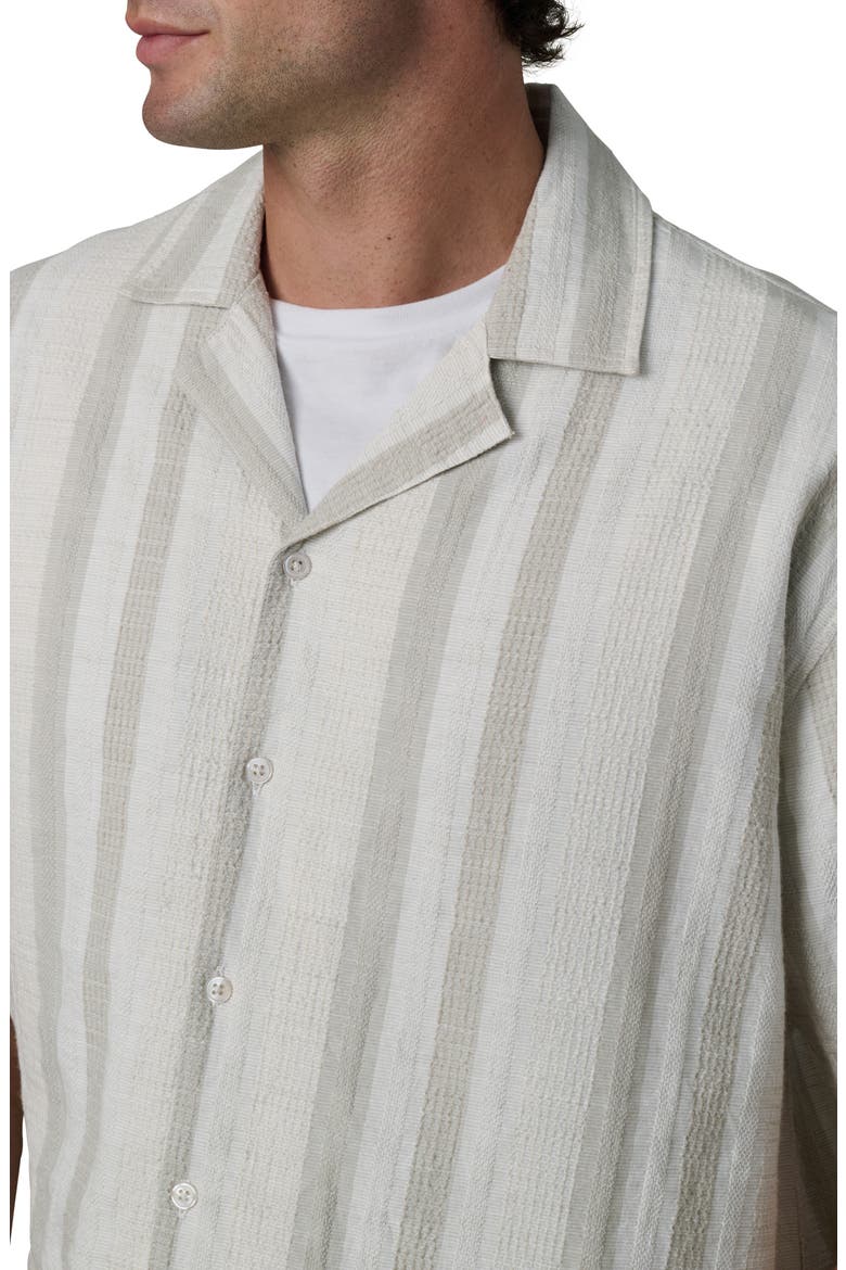 Dobby Stripe Camp Shirt, Alternate, color, GREY STRIPE