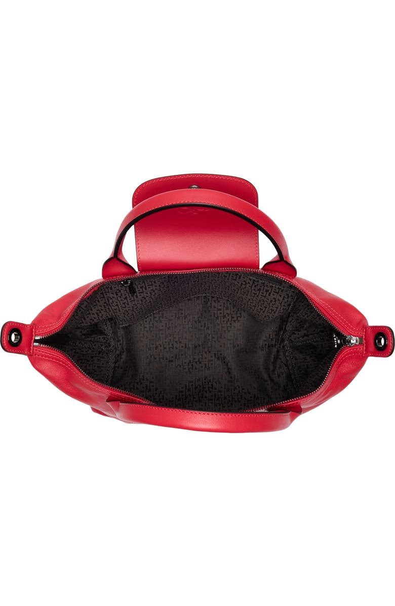 Longchamp Le Pliage Leather Tote Bag, Alternate, color, Red