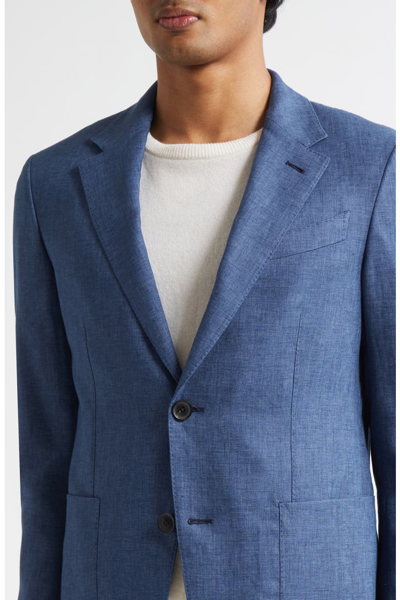 Oasi Linen Sport Coat, Alternate, color, MED BLUE SOLID