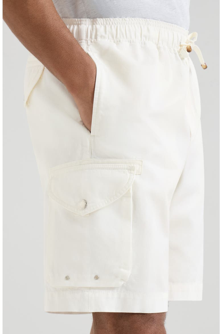 Gabardine Bermuda shorts, Alternate, color, Snow