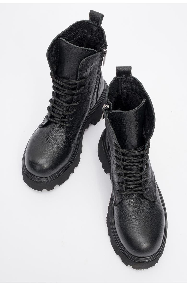 Forever & Always Shoes Tina Leather Ankle Boot, Alternate, color, Black Leather