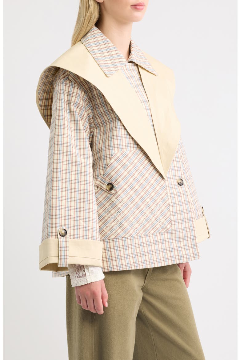 Jerry Reversible Crop Trench Coat, Alternate, color, STONE