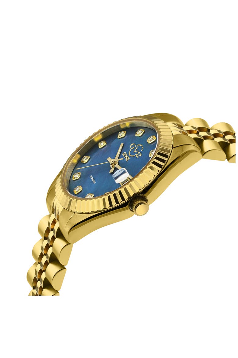 Naples Mother-of-Pearl & Diamond Bracelet Watch, 34mm, Alternate, color, GOLD