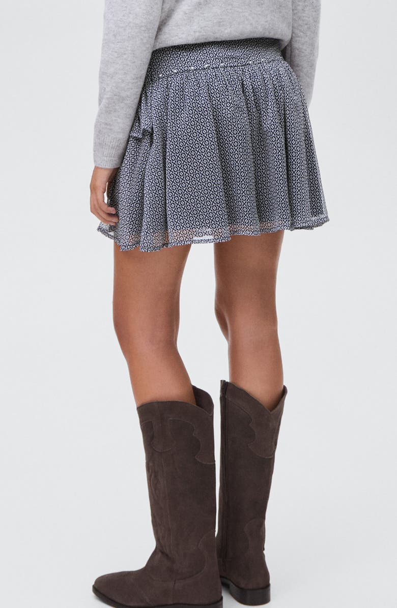 MANGO TEEN Ruffle Rhinestone Miniskirt, Alternate, color, Navy