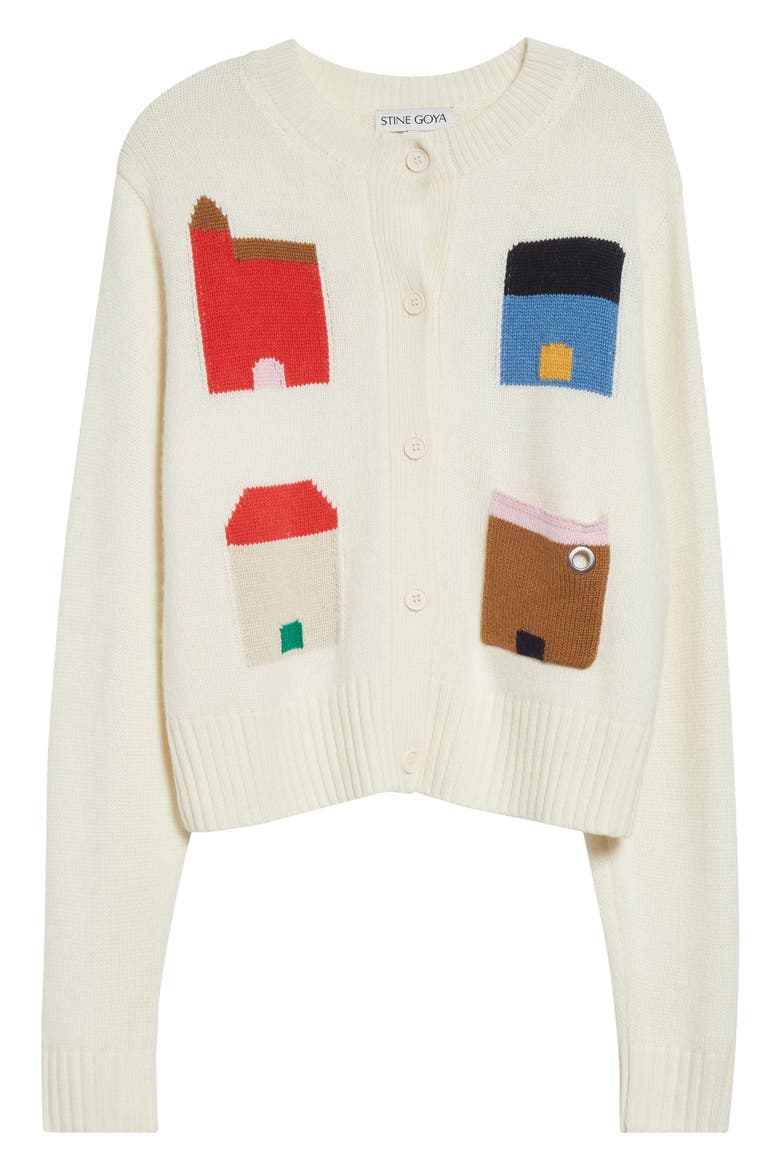 Crop Jacquard Cardigan, Alternate, color, REFUGIOS