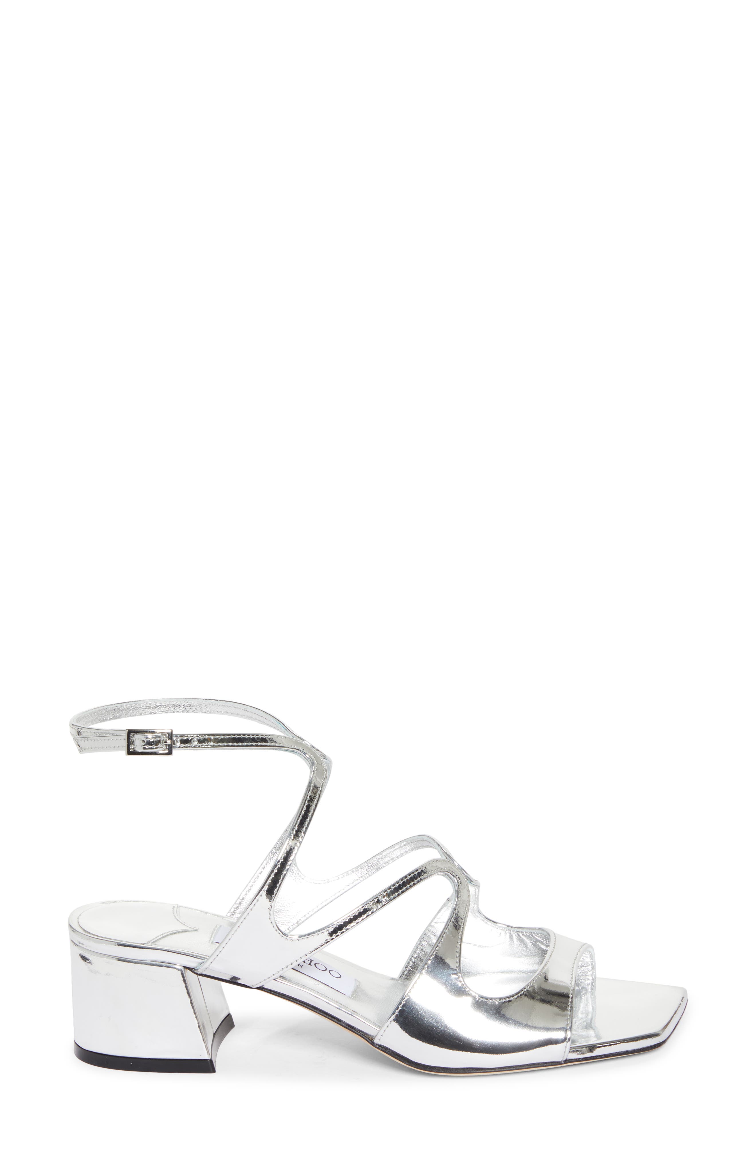 Jimmy Choo Azilia Ankle Strap Sandal, Alternate, color, Silver
