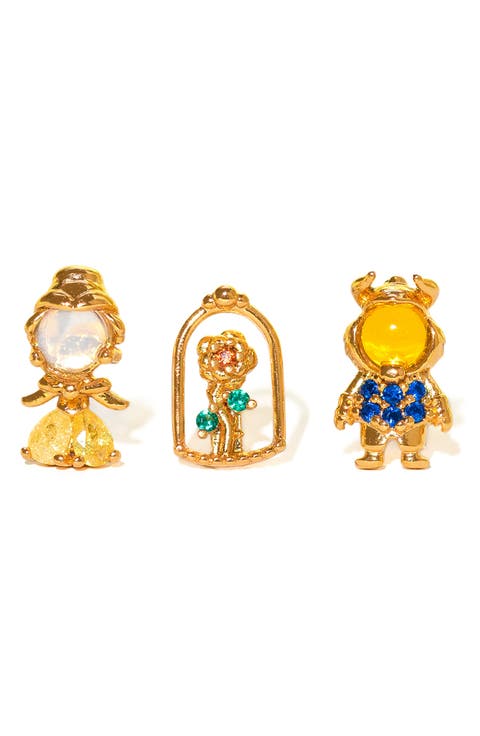 Disney Beauty 
The Beast Stud Earrings Set