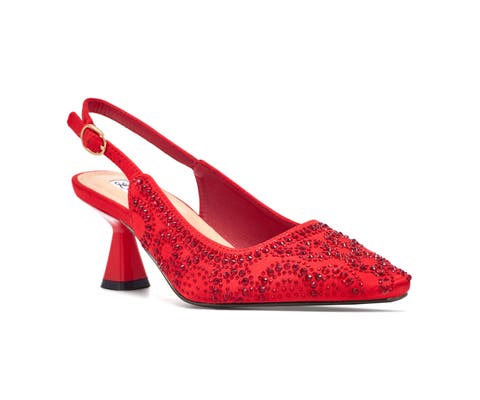 Geometric Rhinestone Design Slingback Pump