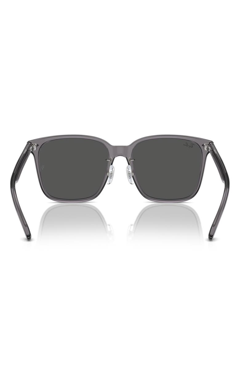 Ray-Ban Slim Square 57mm Sunglasses, Alternate, color, Transparent Grey