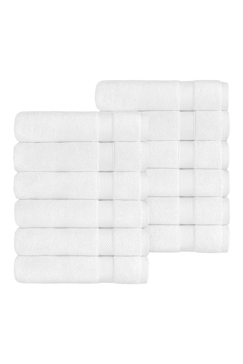 Set of 12 Anovia Turkish Cotton Hand Towels, Alternate, color, WHITE