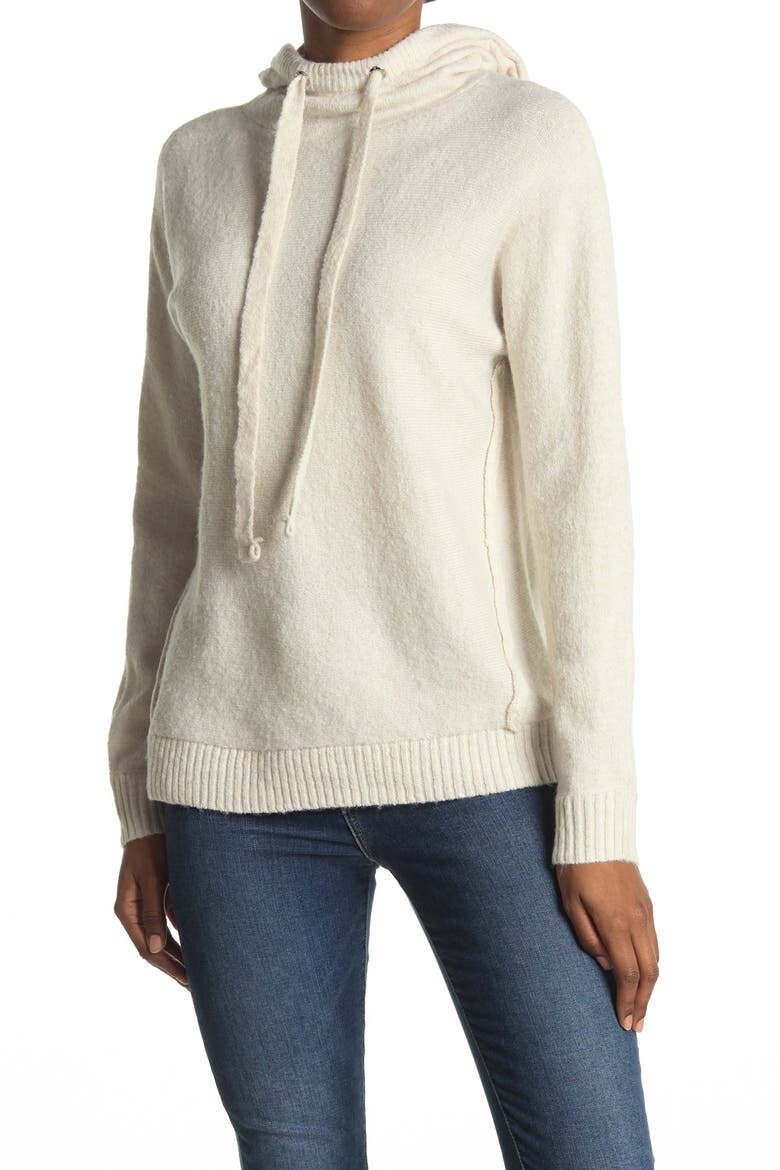 Knit Hooded Pullover, Main, color, FROTH