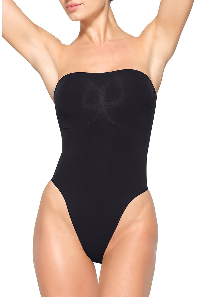Seamless Sculpt Strapless Bodysuit, Main, color, ONYX