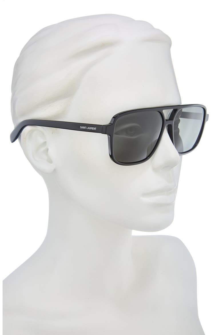Square 58mm Sunglasses, Alternate, color, BLACK BLACK GREY