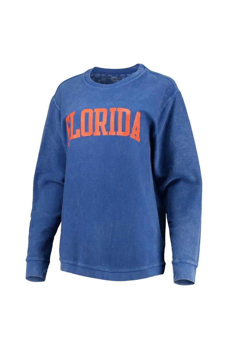 PRESSBOX Women's Pressbox Royal Florida Gators Comfy Cord Vintage Wash Basic Arch Pullover Sweatshirt, Main, color, Royal