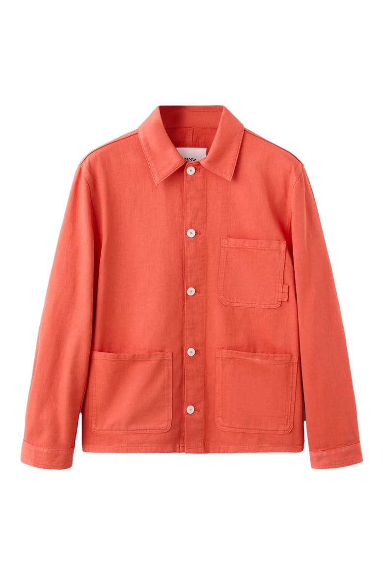 Regular Fit Overshirt, Alternate, color, CORAL RED