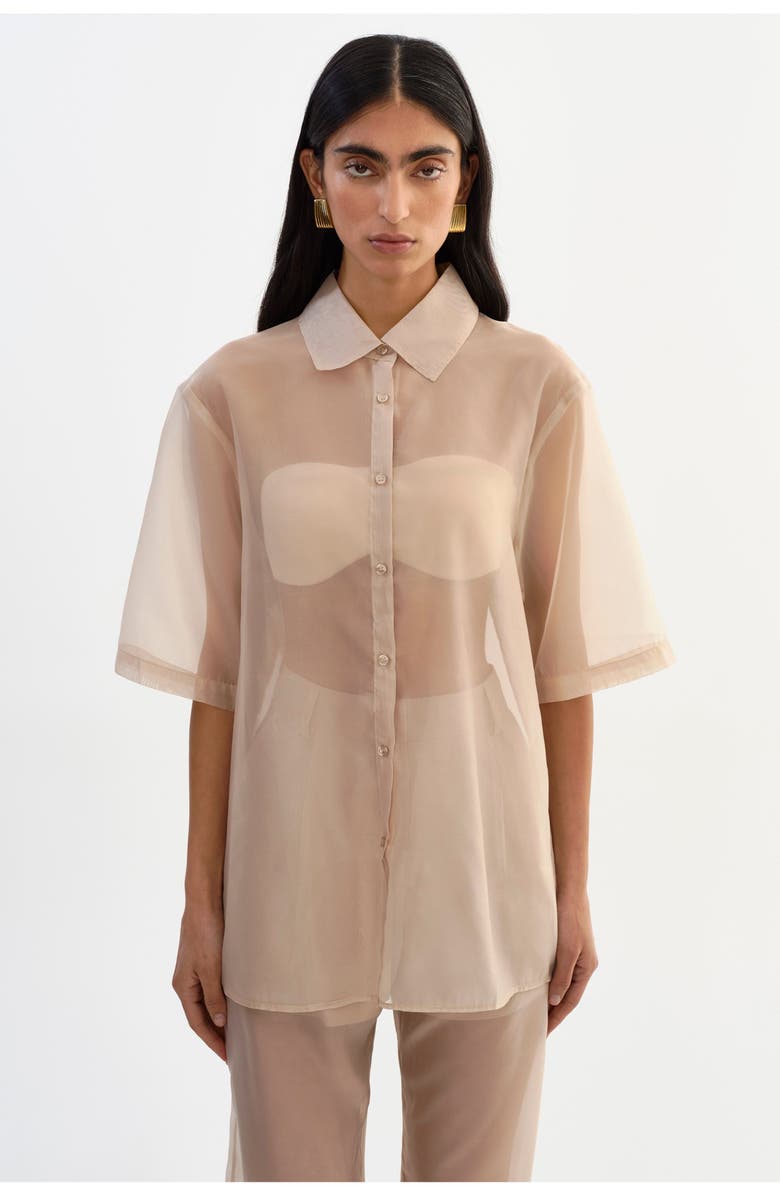 LAMARQUE Manda | Sheer Shirt, Alternate, color, Beige