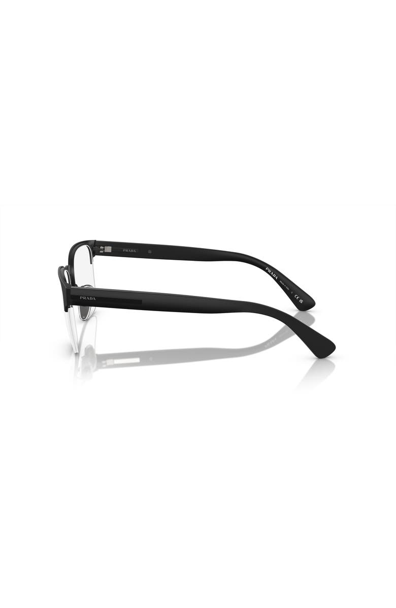 Prada 54mm Rectangle optical glasses, Alternate, color, Black