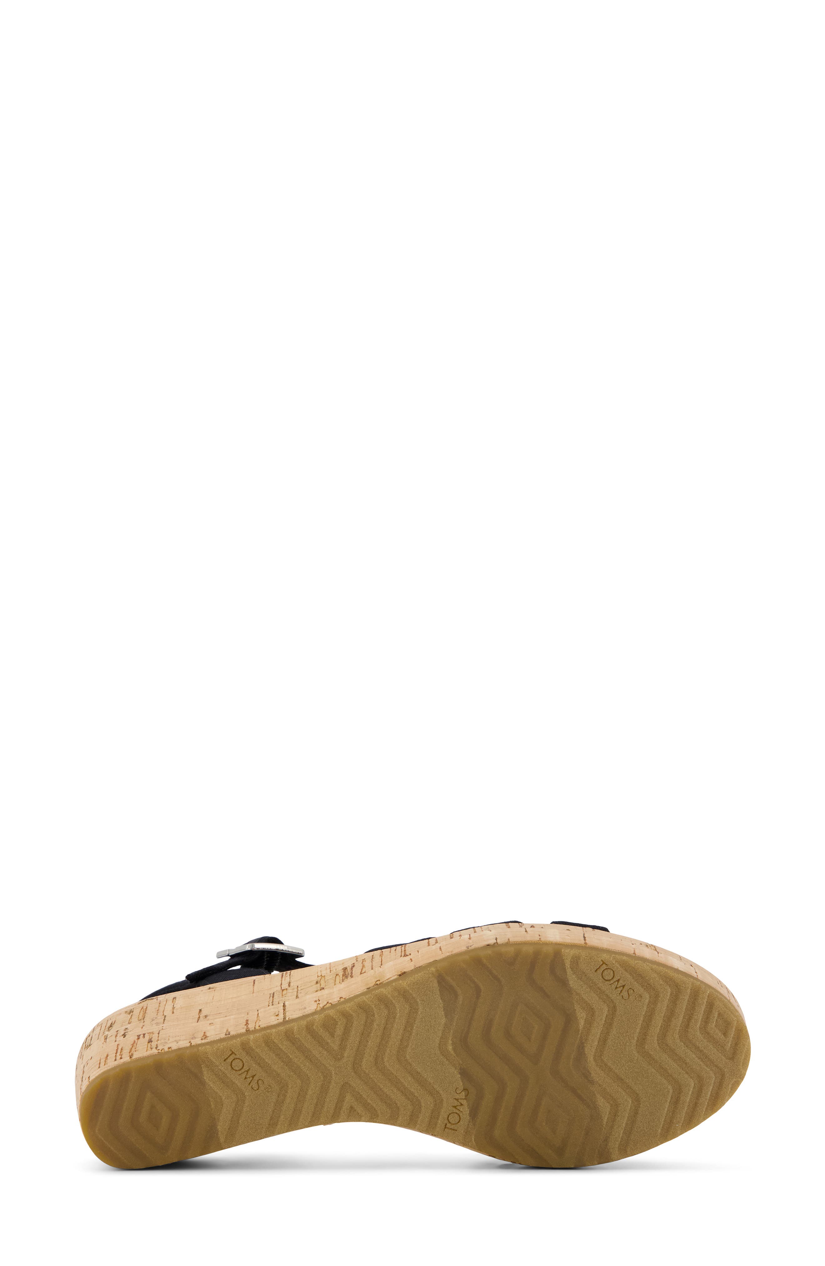TOMS Julis Ankle Strap Platform Wedge Sandal, Alternate, color, Black