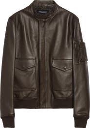 Dolce&Gabbana Plongé Leather Bomber Jacket