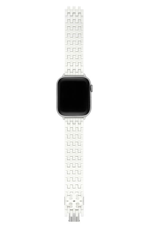 Tory Burch Eleanor Apple Watch White Ceramic Band, 36mm - 46mm In Metallic
