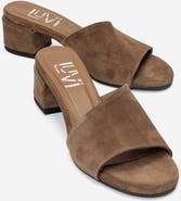 Forever & Always Shoes Delavie Leather Block Heel Sandal