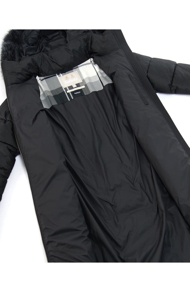 Barbour Francesca Quilted Hooded Puffer Coat with Faux Fur Trim, Alternate, color,