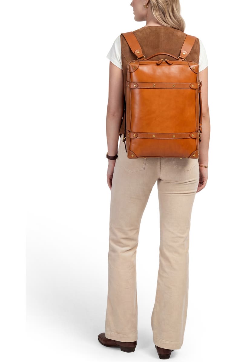 OLD TREND Speedwell Small Leather Trunk Backpack, Alternate, color, Caramel