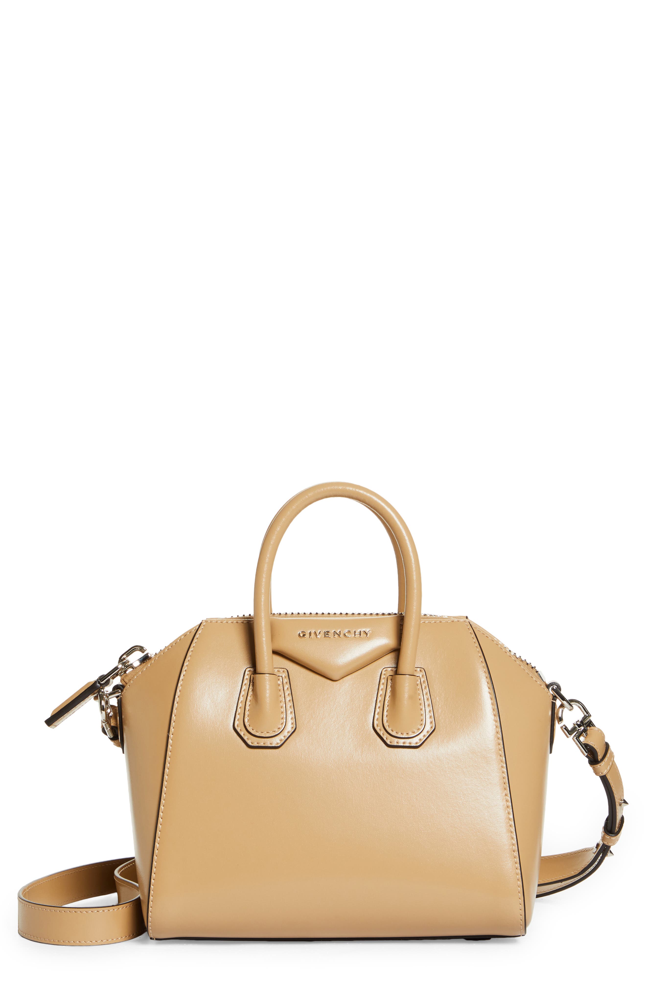 Givenchy Mini Antigona Leather Satchel, Main, color, 