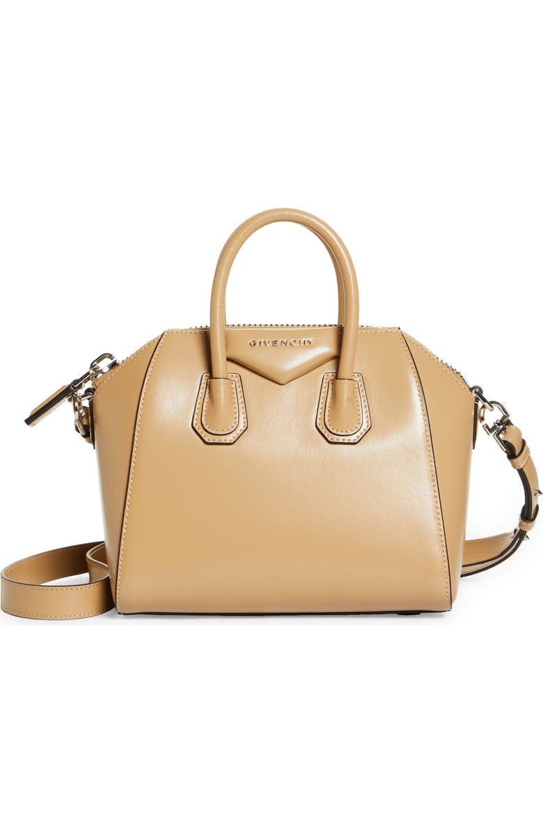 Givenchy Mini Antigona Leather Satchel, Main, color,