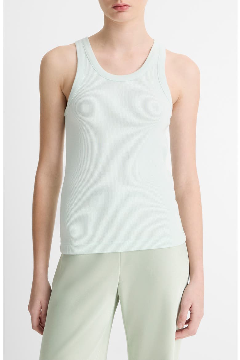 Scoop Neck Rib Tank, Main, color, AQUA DEW