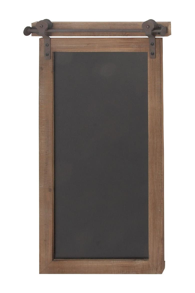 Brown Wood Sign Wall Decor with Chalkboard, Alternate, color, BROWN