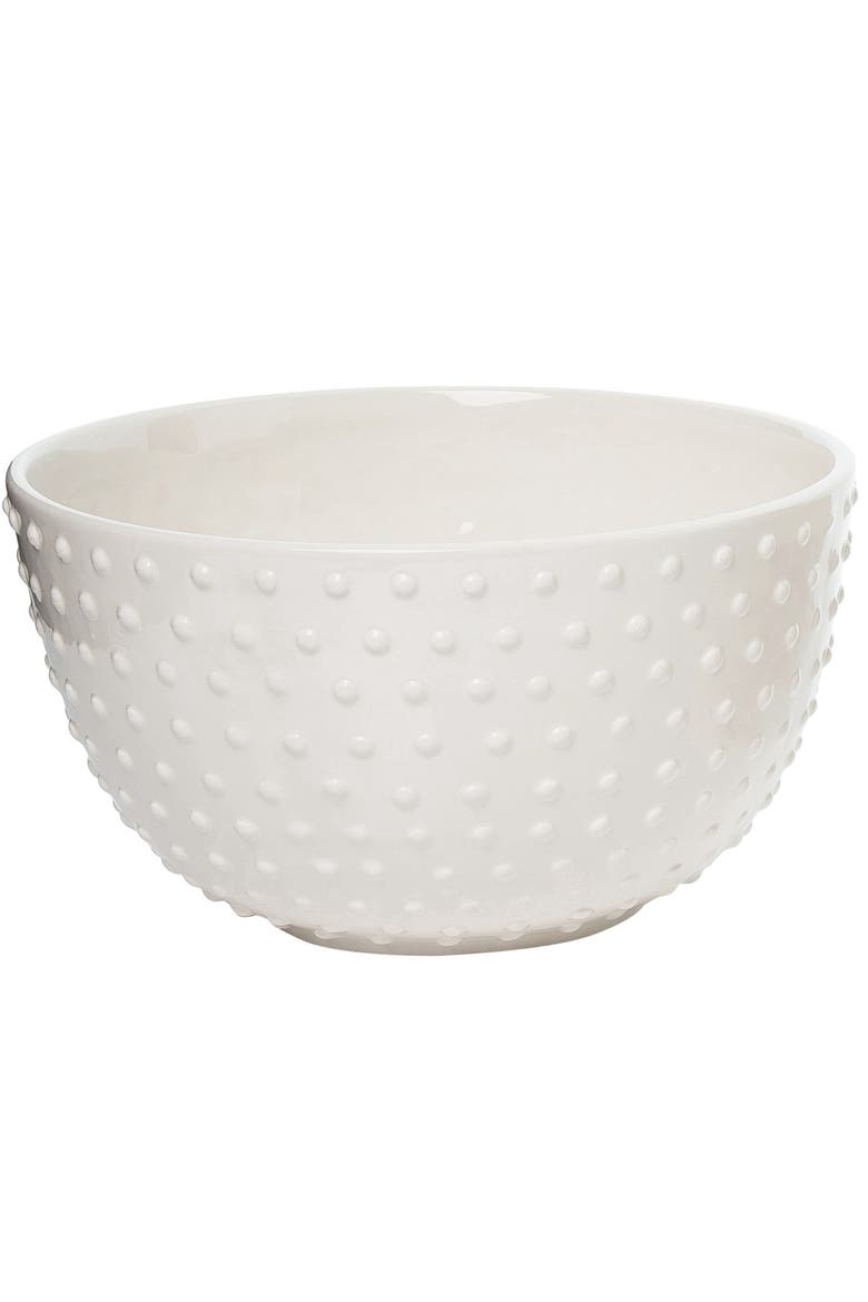 Dolomite 11 Inch White Dotted Hobnail Mixing Bowls Set of 2, Alternate, color, White
