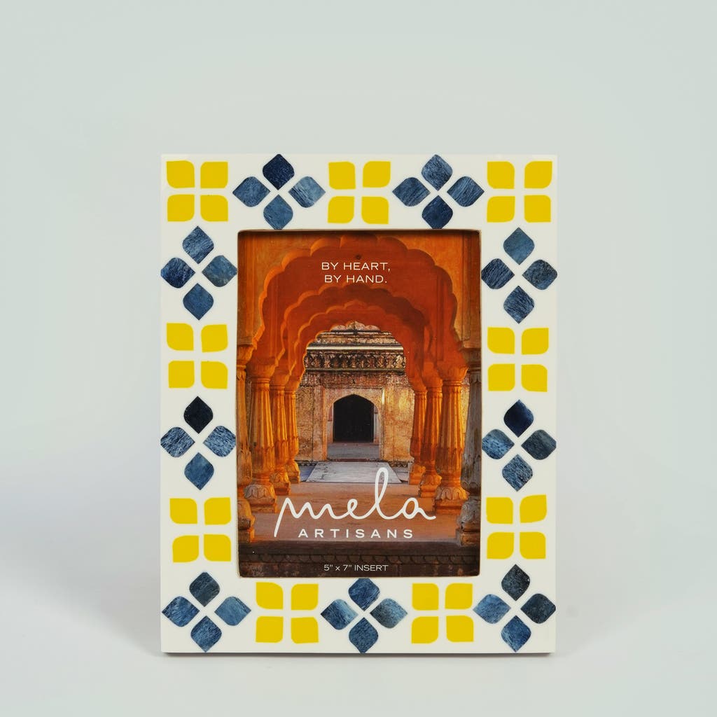 Mela Artisans Marigold Mosaic Inlay Picture Frame In Multi