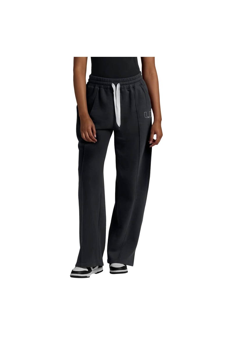 Women's Fanatics Black Miami Hurricanes Prime Supersoft Fleece Flaired Sweatpants, Alternate, color, Black