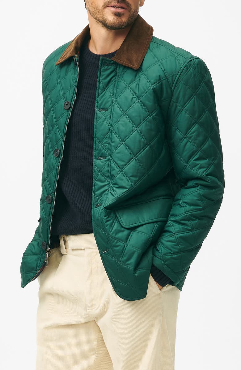 Brooks Brothers Paddock Water Repellent Diamond Quilted Coat, Main, color, 